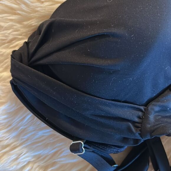 Land’s End Plus Reg retro underwire twist front bikini top  adjustable black Var - Picture 7 of 9